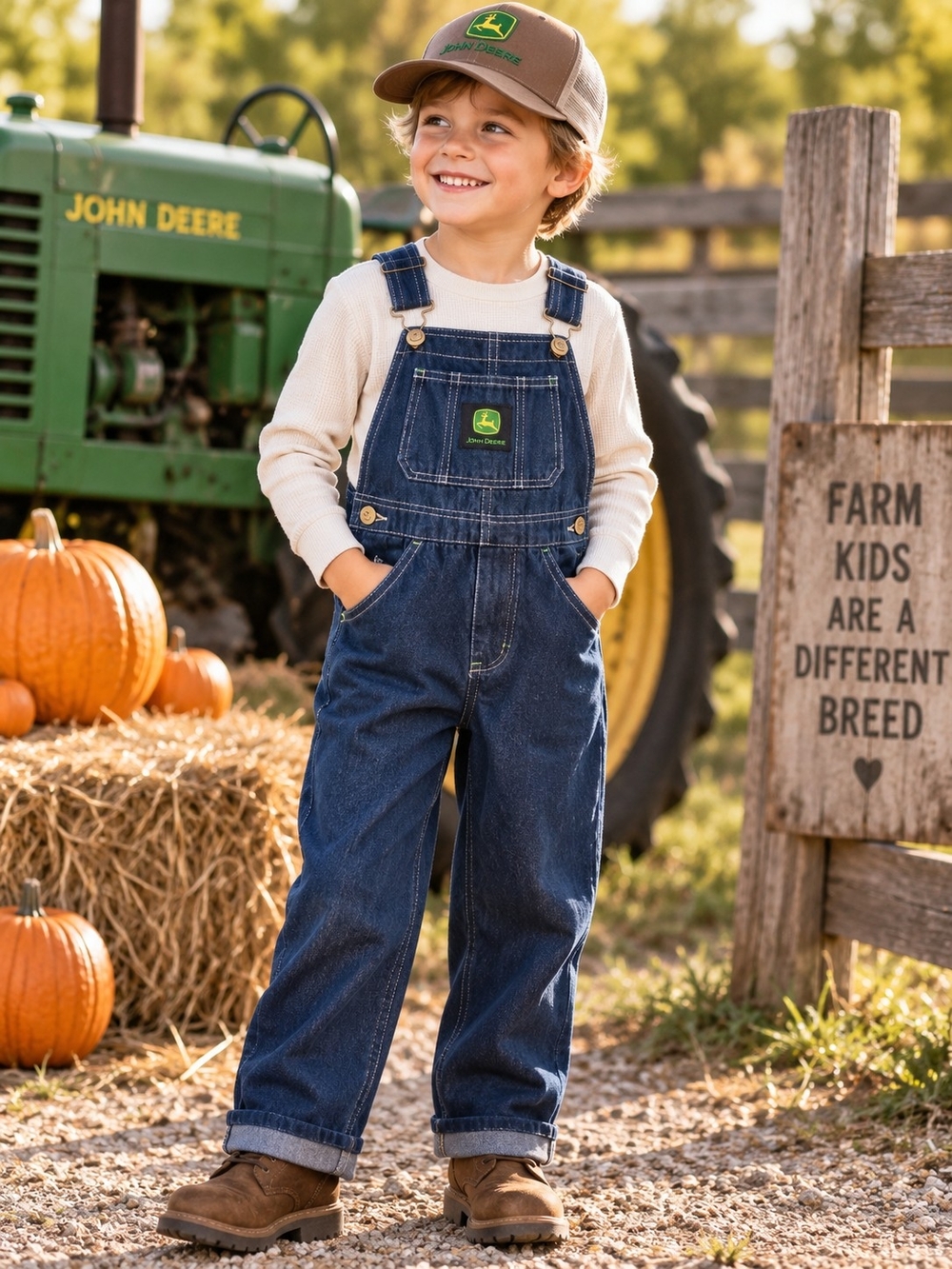 John Deere Kids Size 6 Denim Bib Overalls NWOT Tractor Farm Workwear